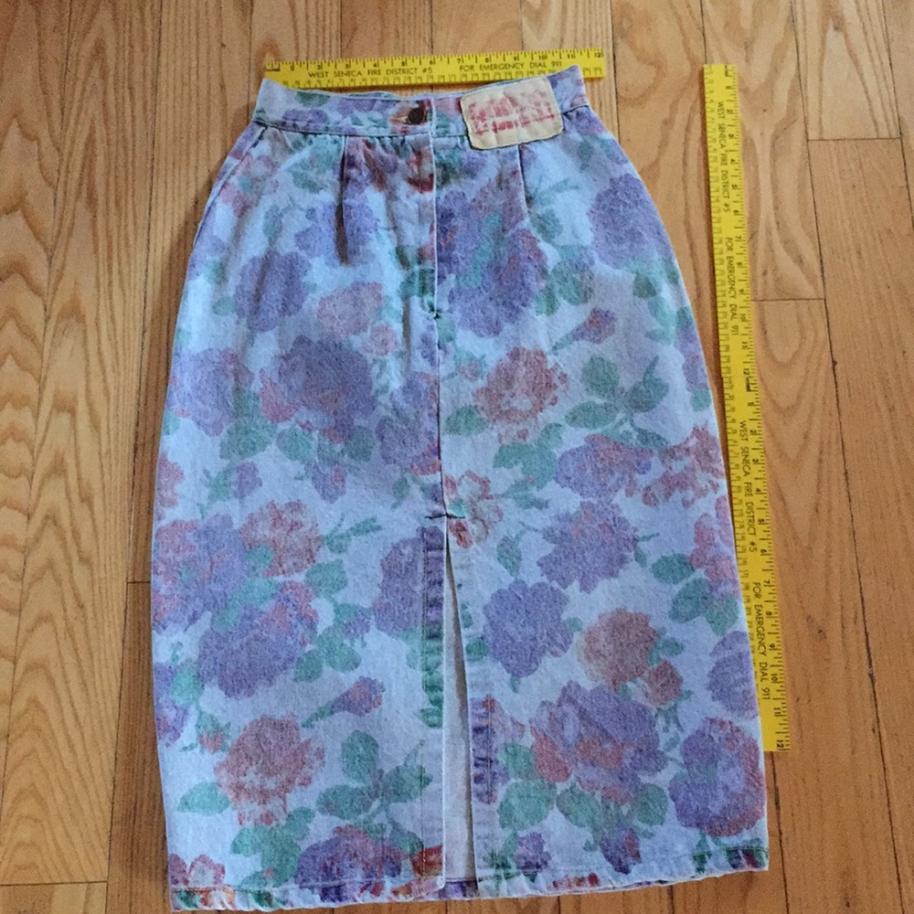 Bongo Floral Denim Skirt - Vintage